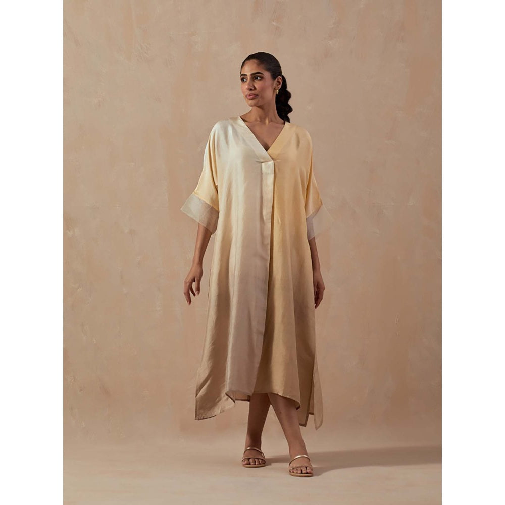 Meghna Panchmatia Ivory Ombre Midi Dress