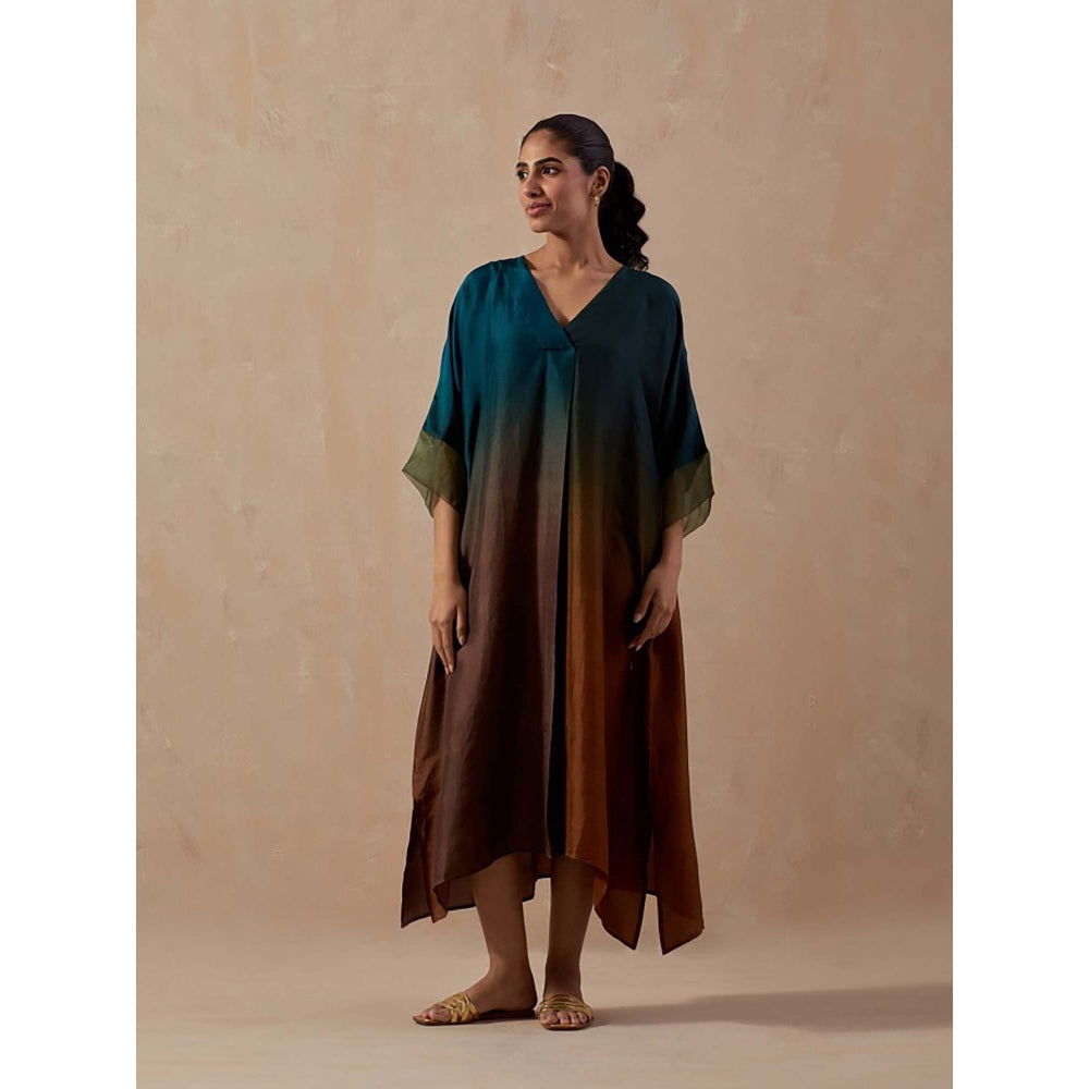 Meghna Panchmatia Brown Ombre Midi Dress