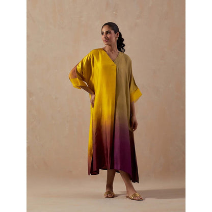Meghna Panchmatia Mustard Ombre Midi Dress