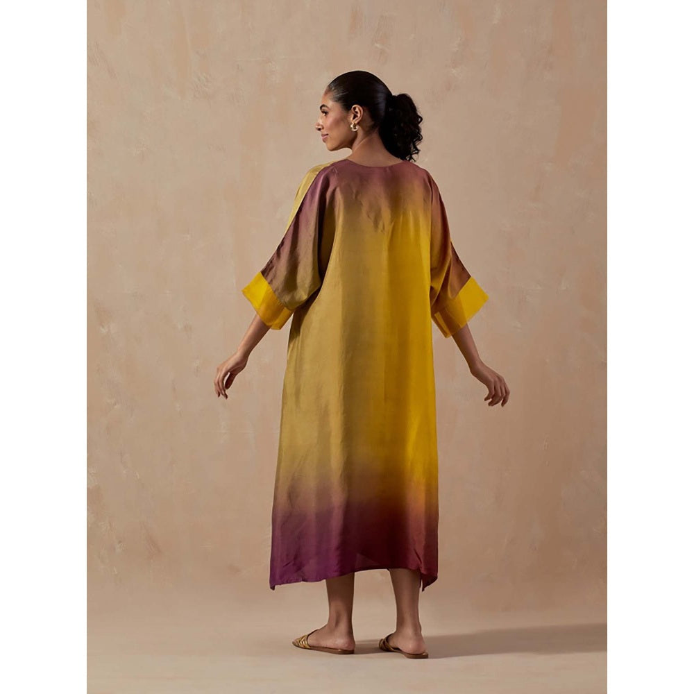 Meghna Panchmatia Mustard Ombre Midi Dress