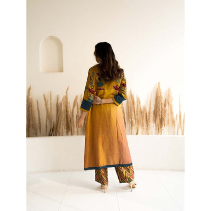 Meghna Panchmatia Yellow Kurta with Dupatta and Pant (Set of 3)
