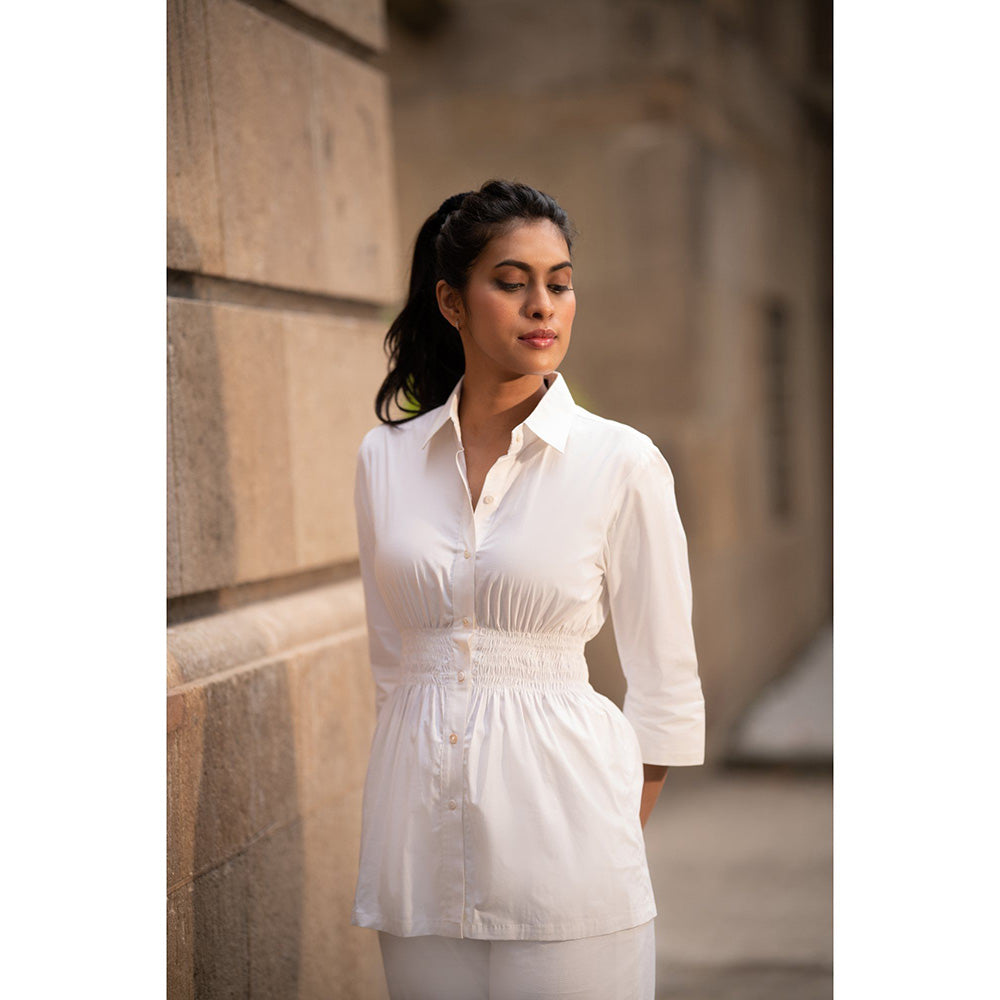MEHAK MURPANA White Shirt With Elasticated Waist