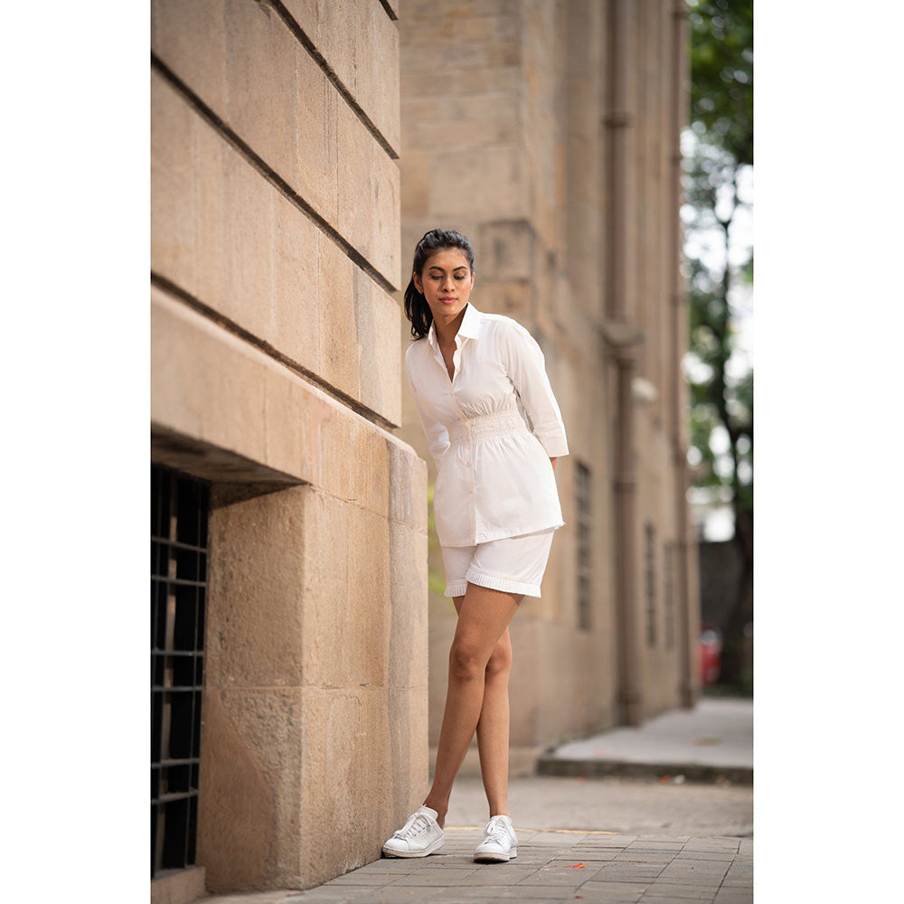 MEHAK MURPANA White Shirt With Elasticated Waist