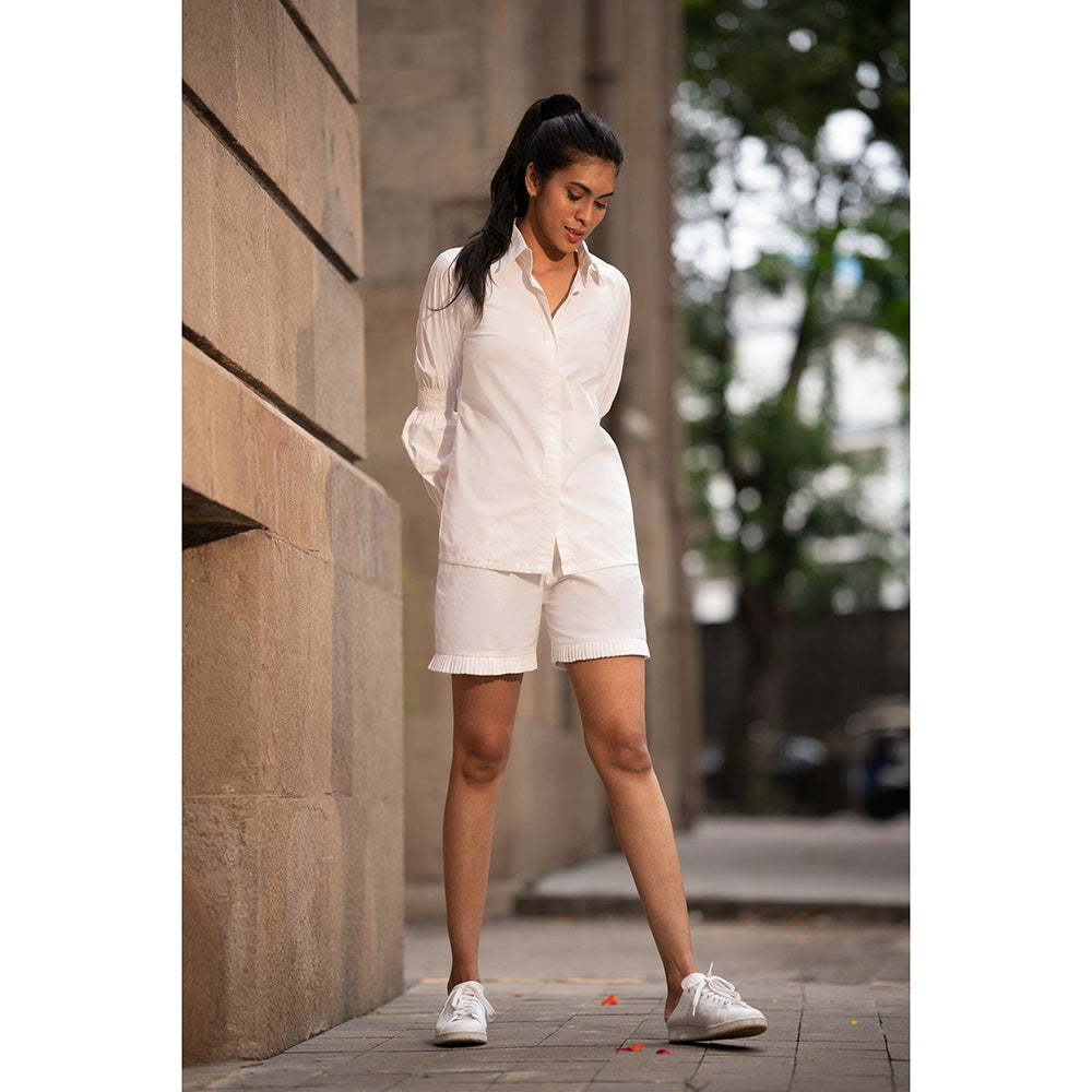 MEHAK MURPANA White Solid Co Ord (Set of 2)