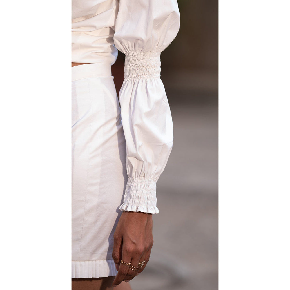 MEHAK MURPANA White Solid Co Ord (Set of 2)