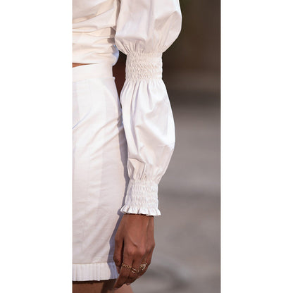 MEHAK MURPANA White Solid Co Ord (Set of 2)