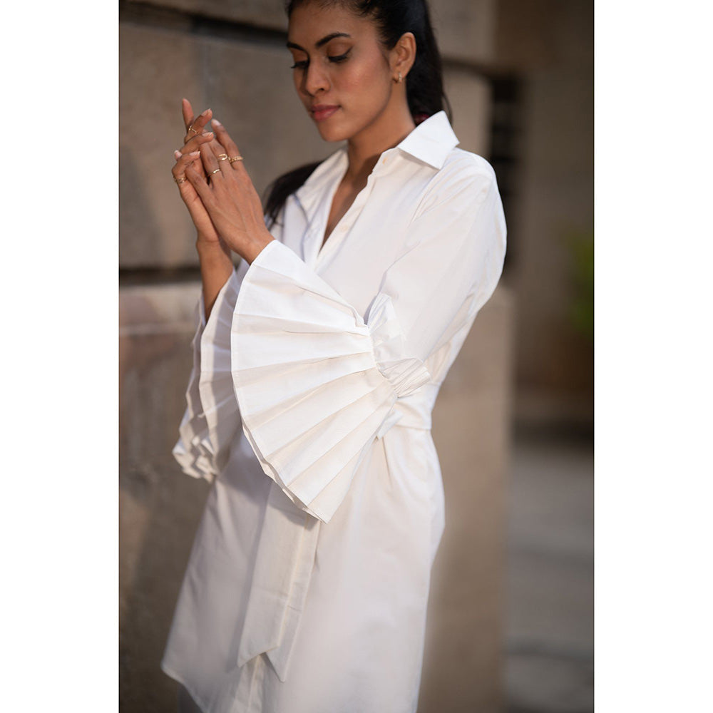 MEHAK MURPANA White Shirt Dress with Belt (Set of 2)