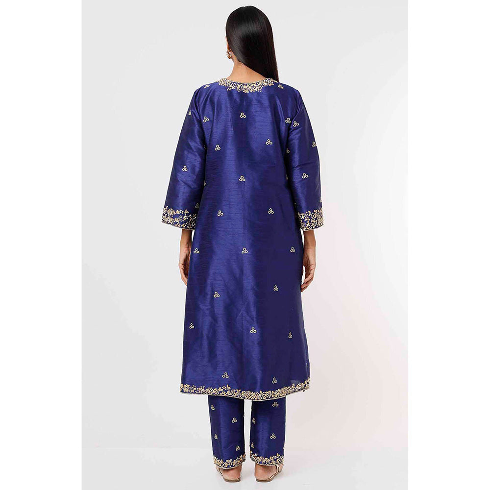 MEHAK MURPANA Royal Blue Kurta and Pant (Set of 2)
