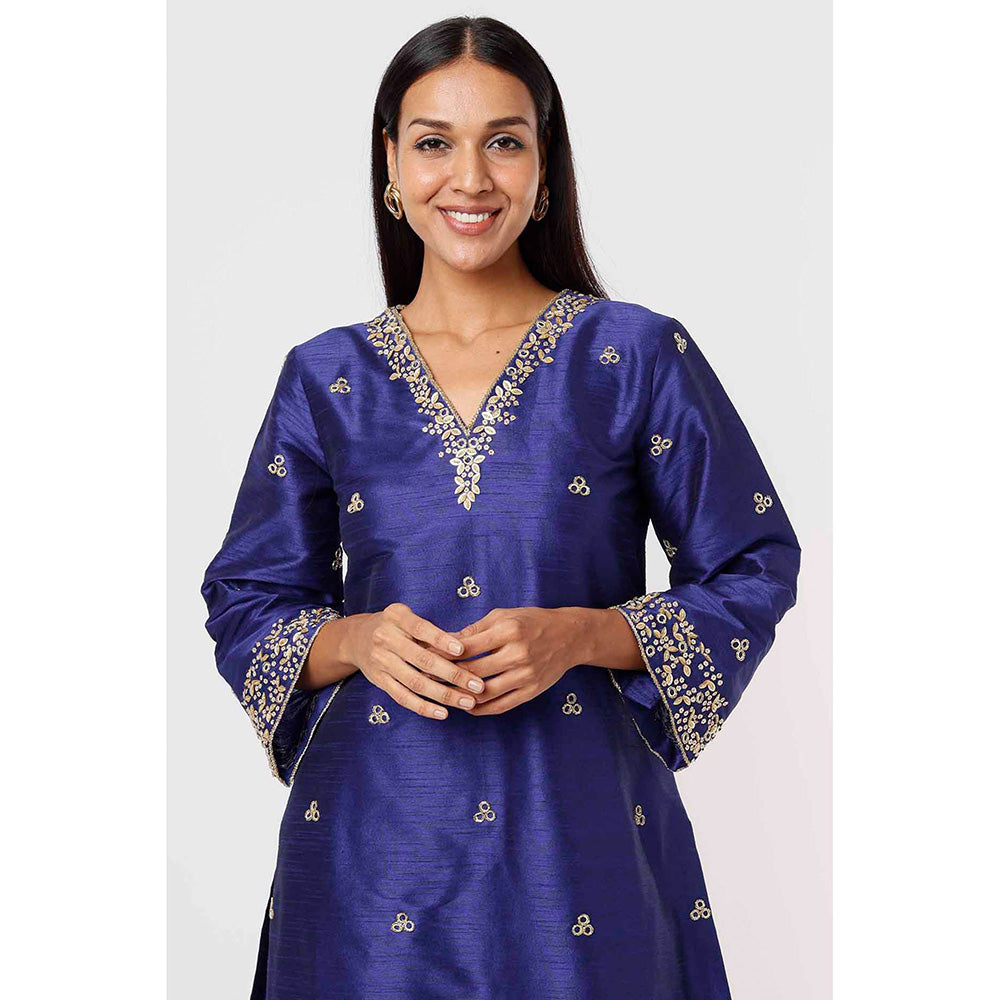 MEHAK MURPANA Royal Blue Kurta and Pant (Set of 2)