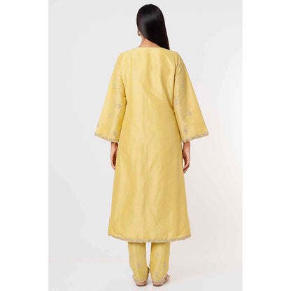 MEHAK MURPANA Daffodil Yellow Kurta and Pant (Set of 2)