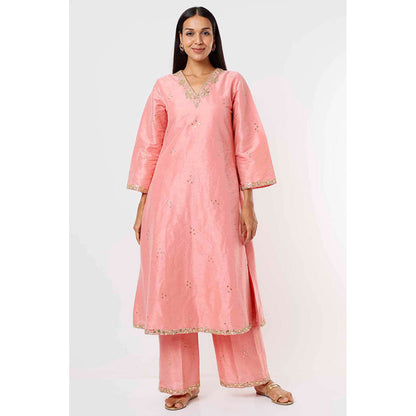 MEHAK MURPANA Rose Pink Kurta and Pant (Set of 2)