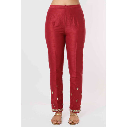 MEHAK MURPANA Raspberry Red Kurta and Pant (Set of 2)