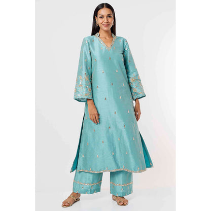 MEHAK MURPANA Sky Blue Kurta and Pant (Set of 2)