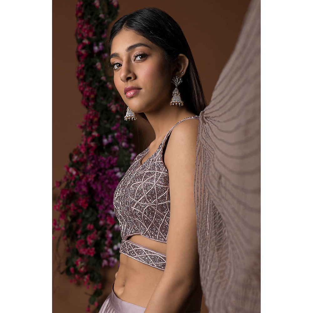 MEHAK MURPANA Purple Lehenga with Blouse (Set of 2)