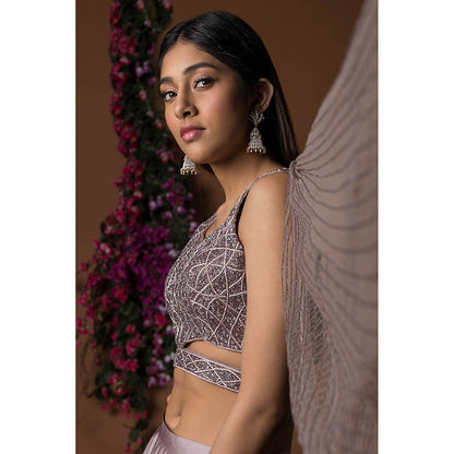 MEHAK MURPANA Purple Lehenga with Blouse (Set of 2)