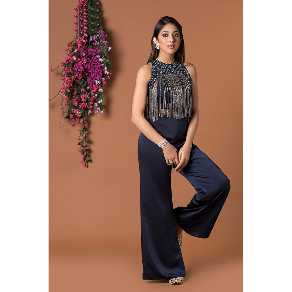 MEHAK MURPANA Navy Blue Jumpsuit