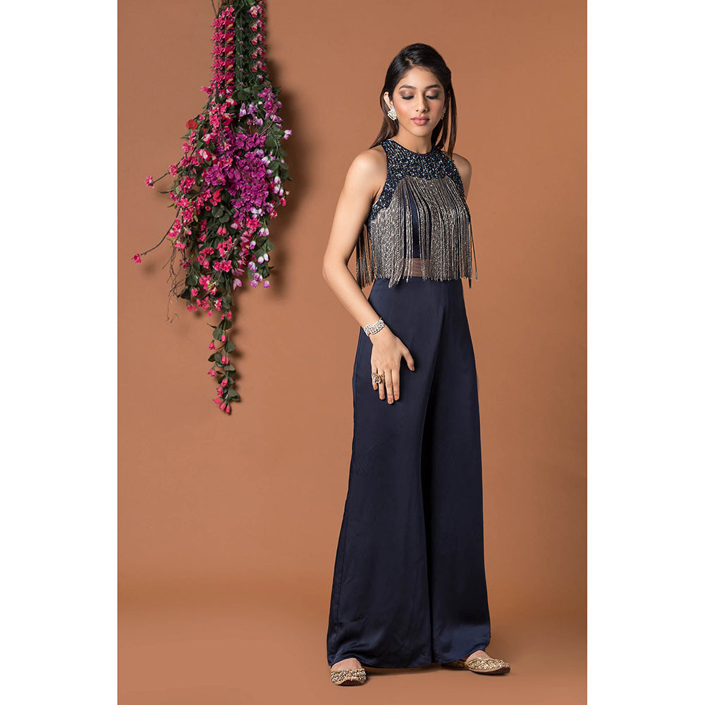 MEHAK MURPANA Navy Blue Jumpsuit