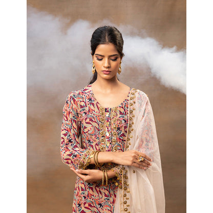 MEHAK MURPANA Multi Printed Kurta Palazzo Dupatta (Set of 3)