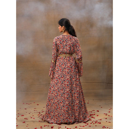 MEHAK MURPANA Multi Printed Choli Lehenga and Cape (Set of 3)