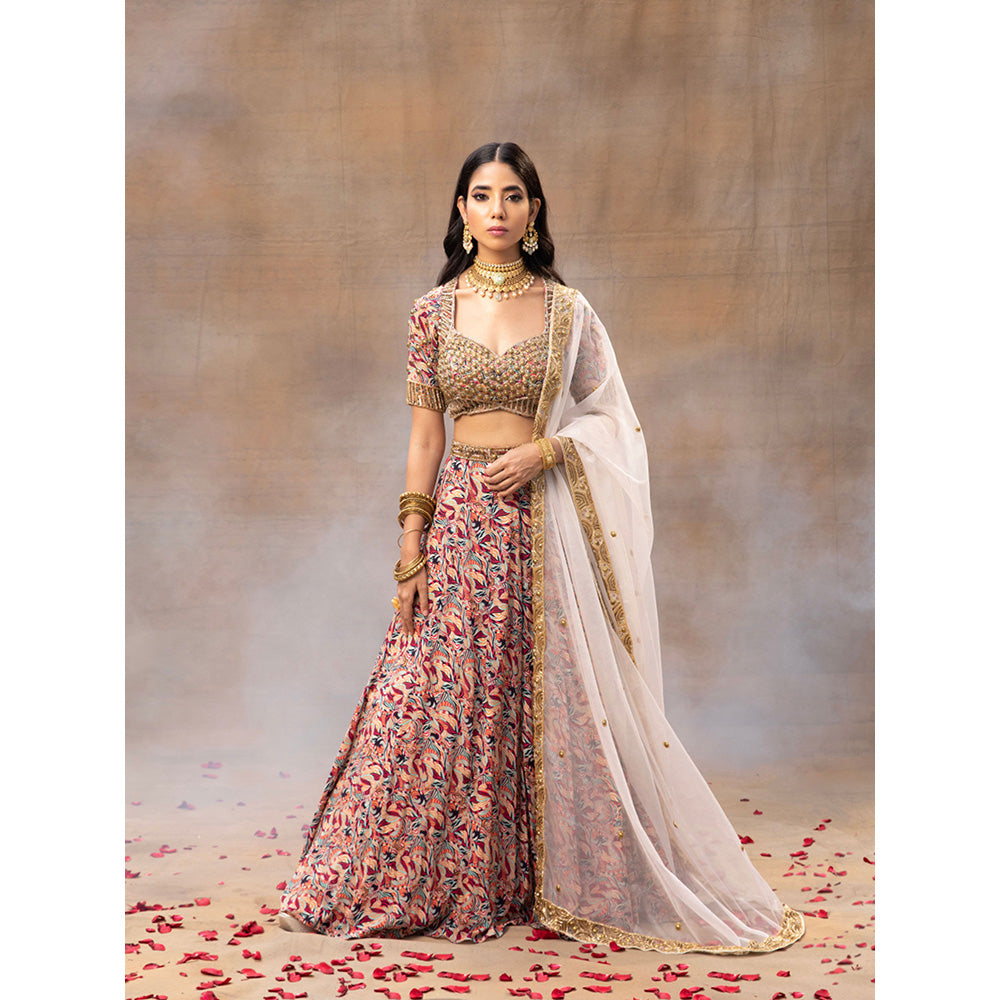 MEHAK MURPANA Ivory Printed Choli Lehenga and Dupatta (Set of 3)