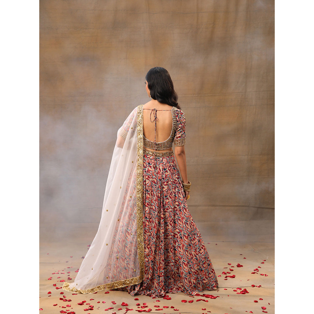 MEHAK MURPANA Ivory Printed Choli Lehenga and Dupatta (Set of 3)