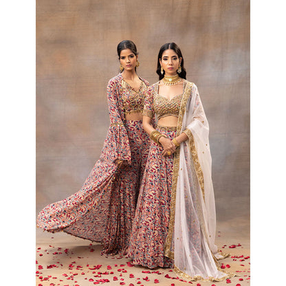 MEHAK MURPANA Ivory Printed Choli Lehenga and Dupatta (Set of 3)