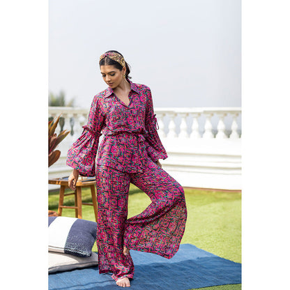 MEHAK MURPANA Pink Printed Shirt