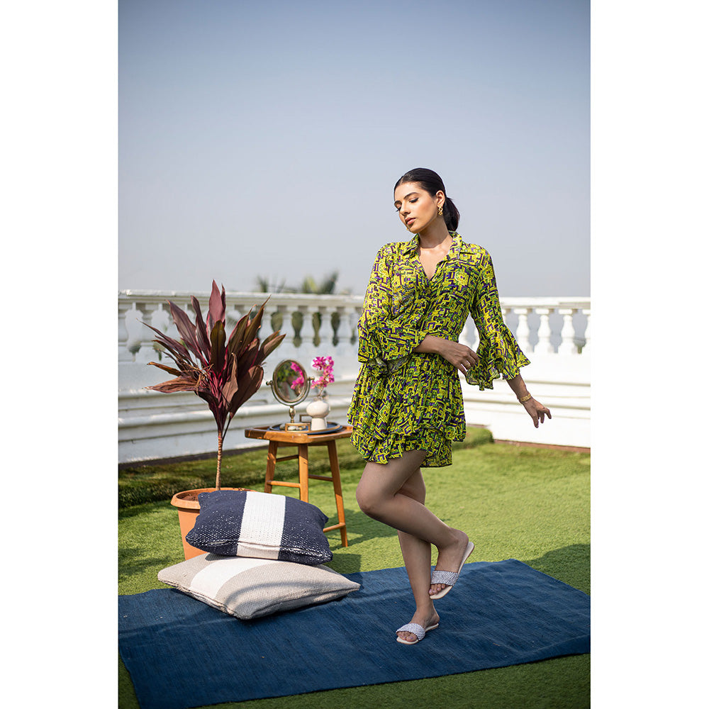 MEHAK MURPANA Green Ruffle Dress