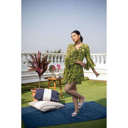 MEHAK MURPANA Green Ruffle Dress