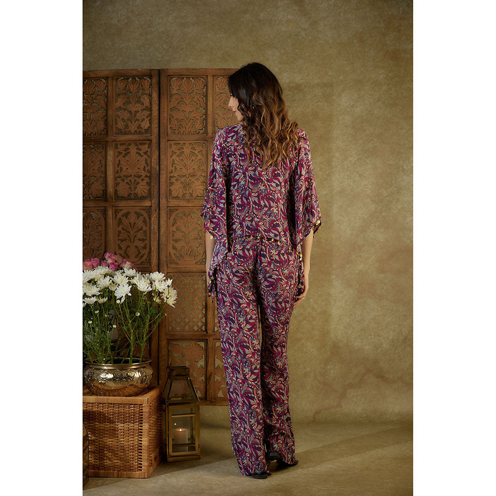 MEHAK MURPANA Purple Printed Co-Ord (Set of 3)