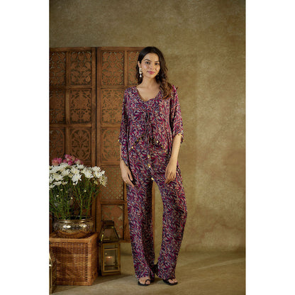 MEHAK MURPANA Purple Printed Co-Ord (Set of 3)