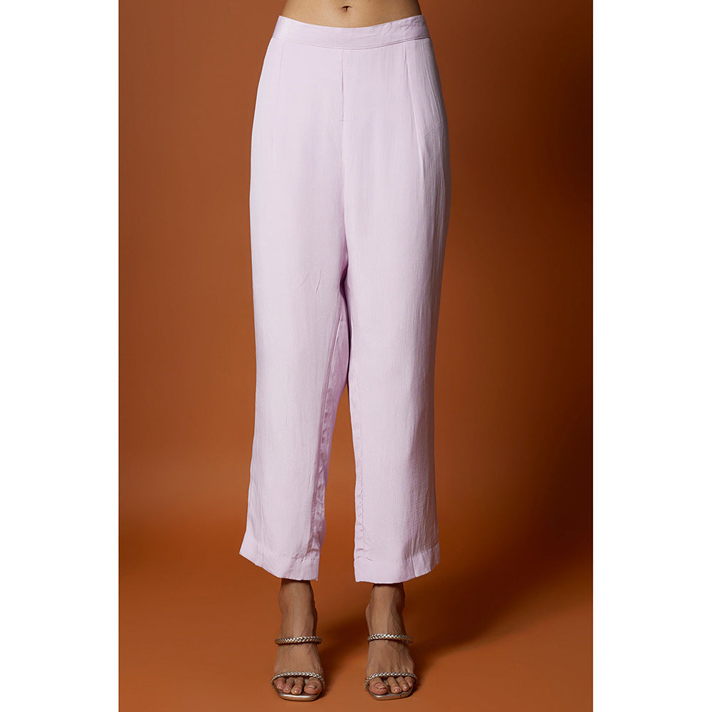 MEHAK MURPANA Lavender Embroidered Jacket With Top And Pant (Set of 3)