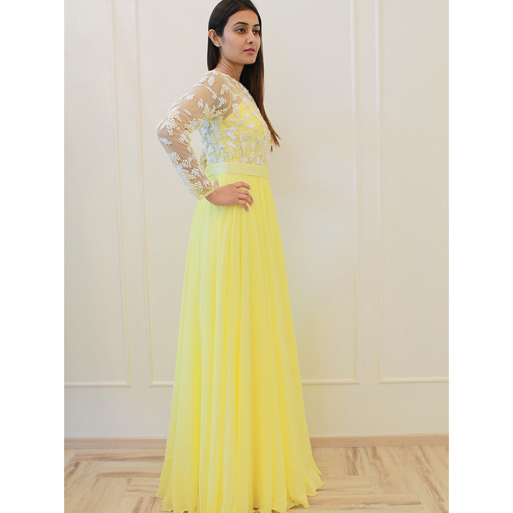 MALIKA GUPTA Yellow Natalie Gown