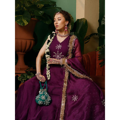 Midushi Bajoria Organza Lehenga & Dupatta with Georgette Blouse Hand Embellished (Set of 3)