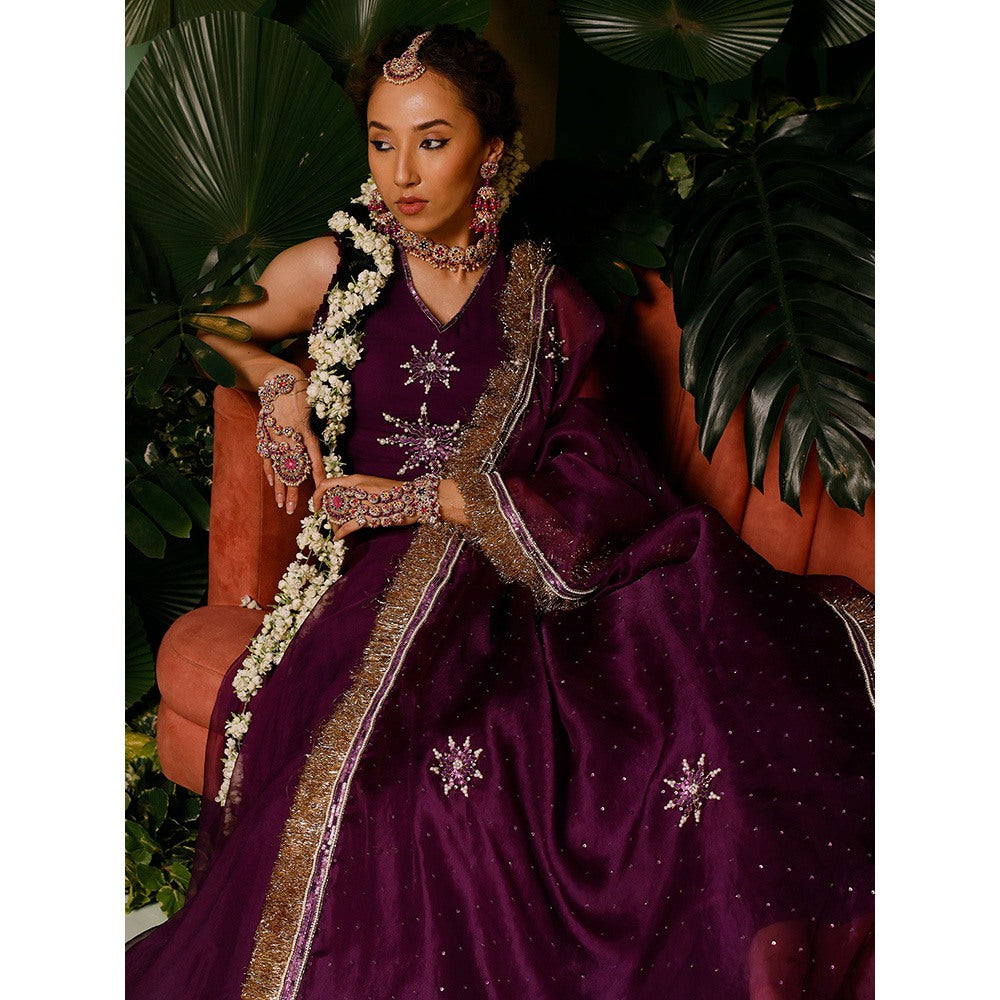 Midushi Bajoria Organza Lehenga & Dupatta with Georgette Blouse Hand Embellished (Set of 3)