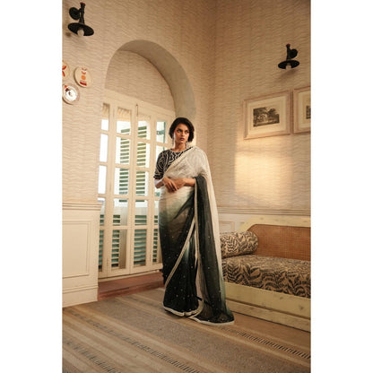 Midushi Bajoria Tt Black Ombre Saree with Stitched Blouse