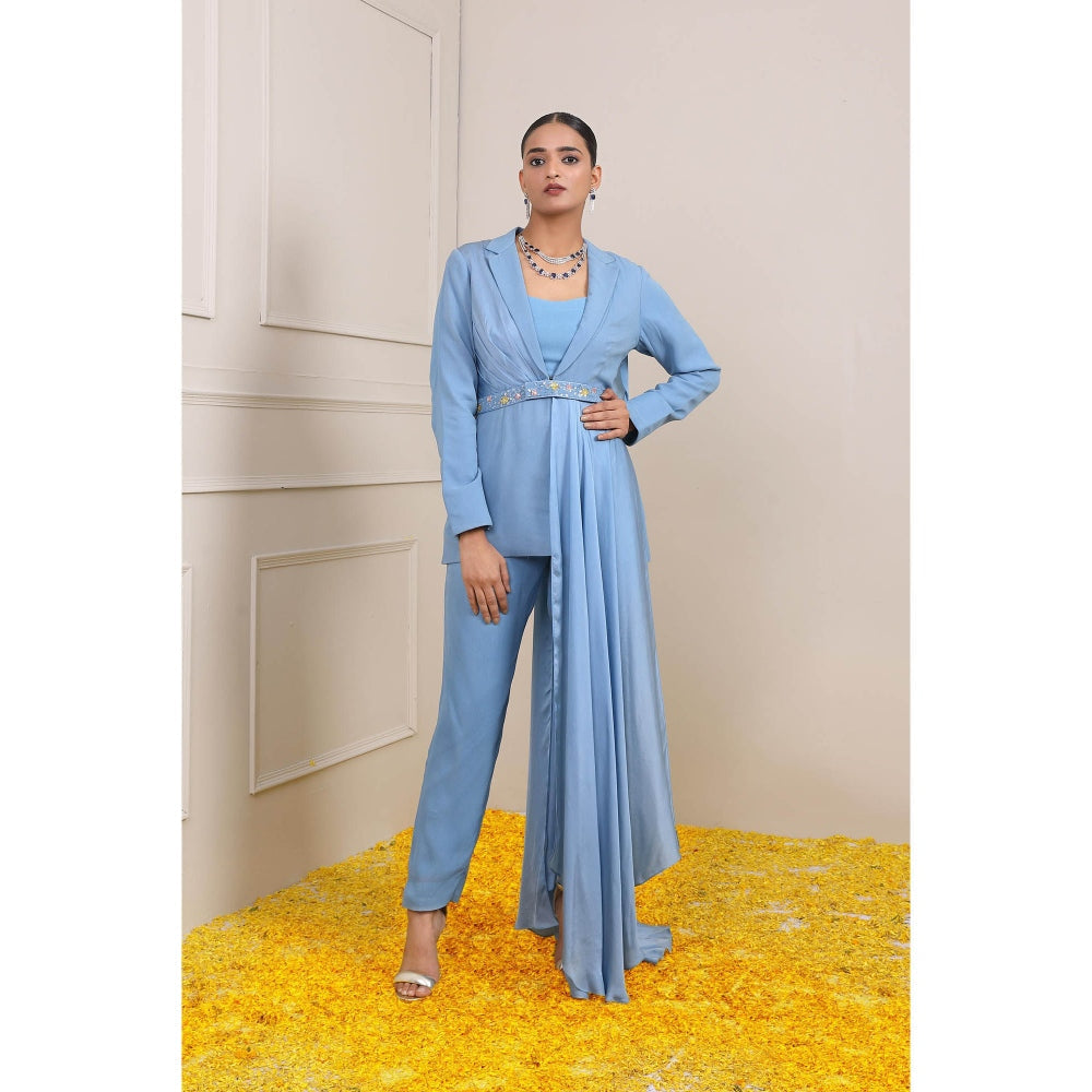 Miku Kumar Blue Amira Co-Ord (Set of 3)