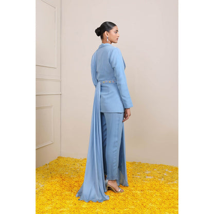 Miku Kumar Blue Amira Co-Ord (Set of 3)