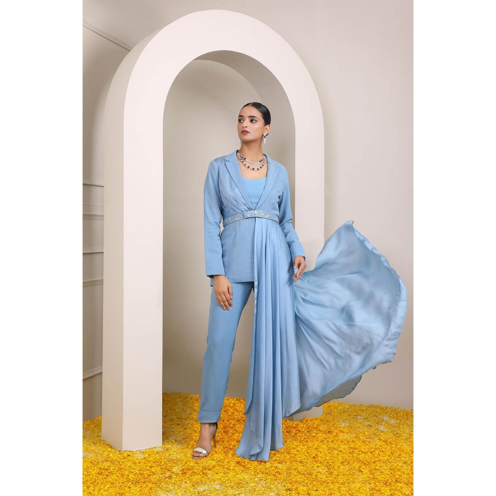 Miku Kumar Blue Amira Co-Ord (Set of 3)