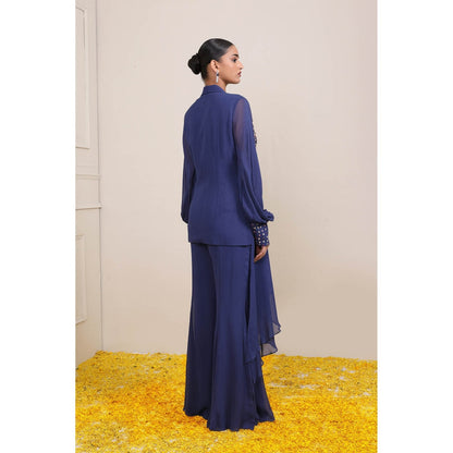 Miku Kumar Navy Blue Rabia Co-Ord (Set of 3)