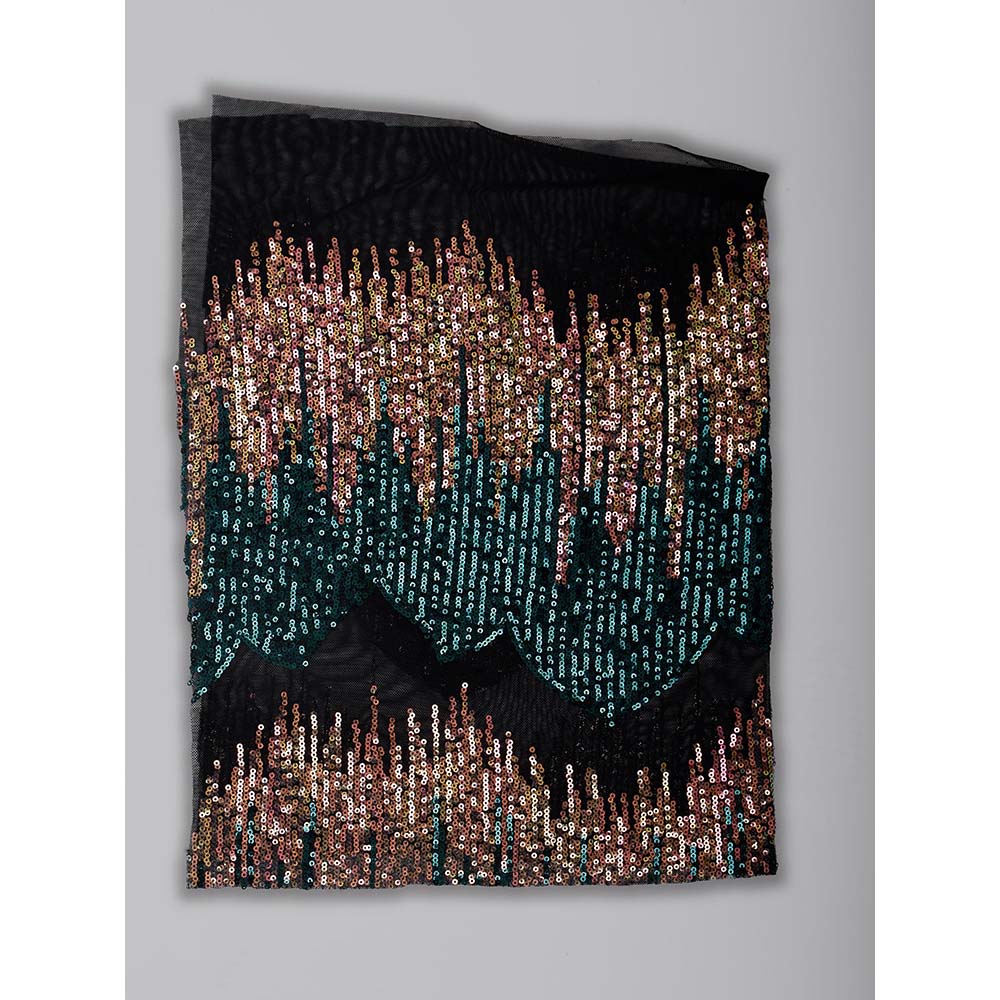 MILU MADAN Dark Green Drape Saree with Unstitched Blouse