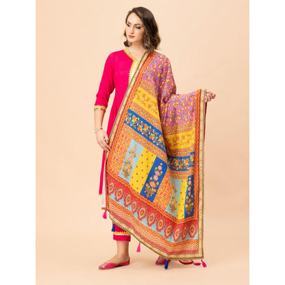 MILU MADAN Hot Pink Cotton Kurta with Pant and Dupatta