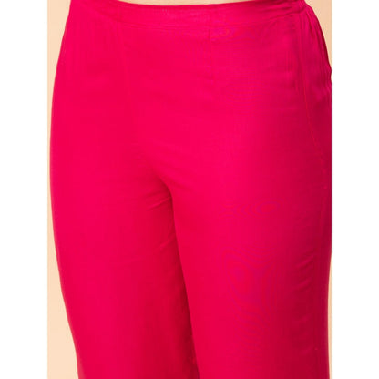 MILU MADAN Hot Pink Cotton Kurta with Pant and Dupatta