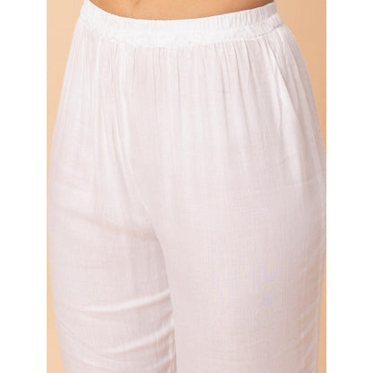 MILU MADAN Off White Chikan Co-Ord Set