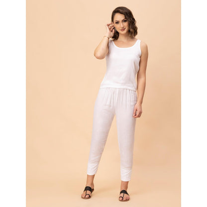 MILU MADAN Off White Chikan Co-Ord Set