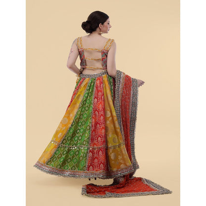 MILU MADAN Multi-Colour Lehenga with Blouse and Dupatta