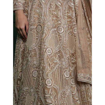 MILU MADAN Light Beige Heavy Embroidered Lehenga with Blouse & Dupatta