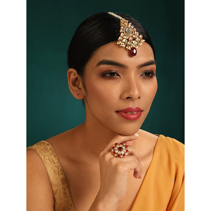 MINAKI Gold Jewellery Maang Tikka
