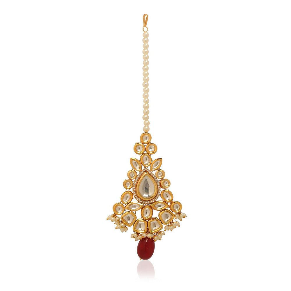 MINAKI Gold Jewellery Maang Tikka