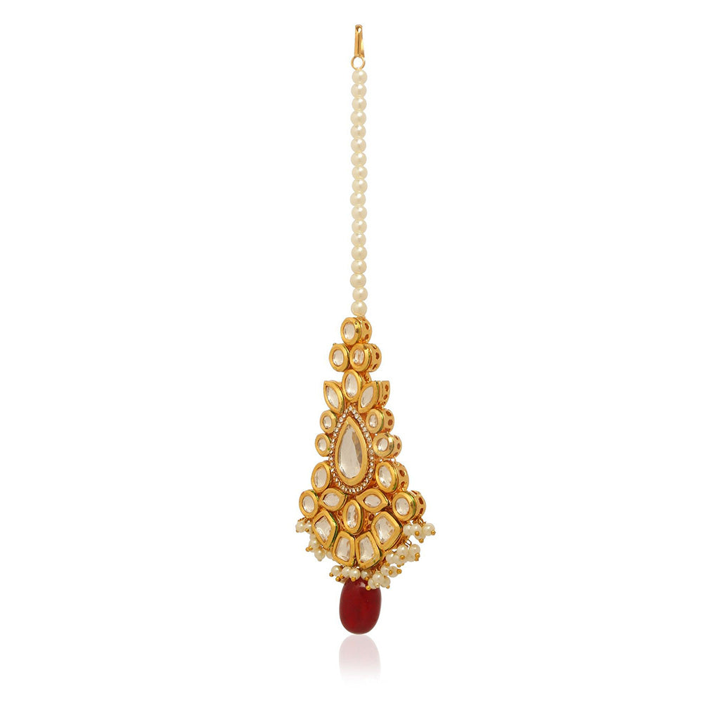 MINAKI Gold Jewellery Maang Tikka